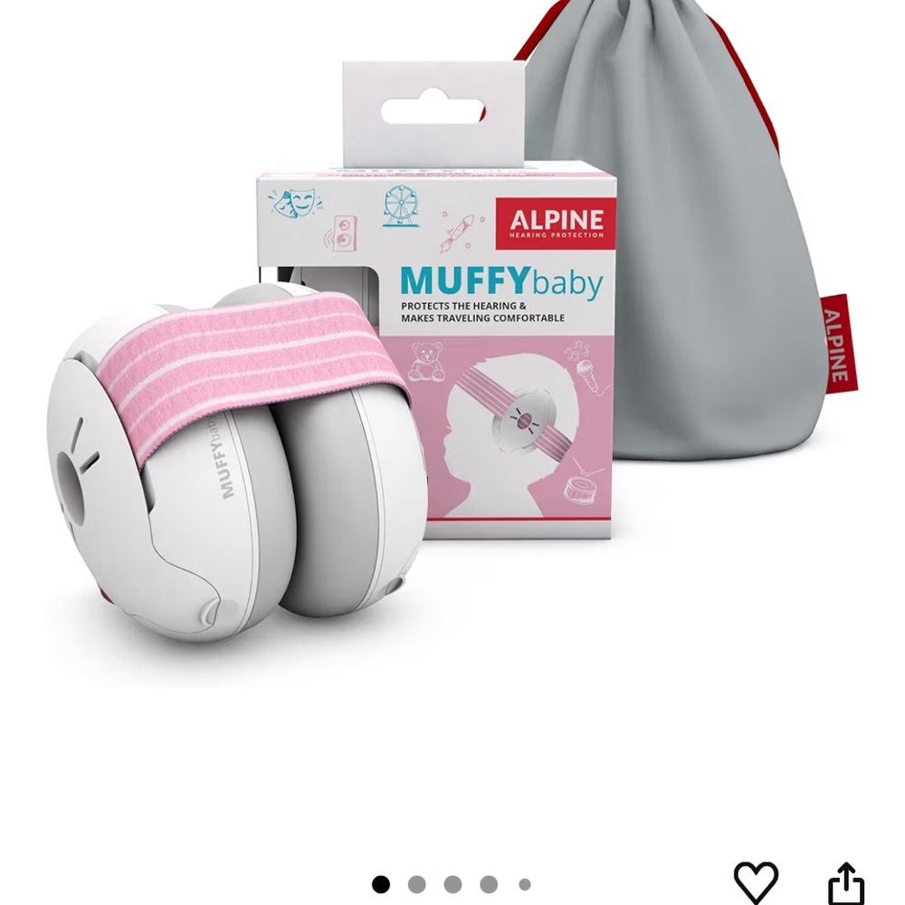 Alpine Muffy Baby Pink and White Earmuffs